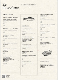 Menu du Osteria Le Brocchette à Fiumicino