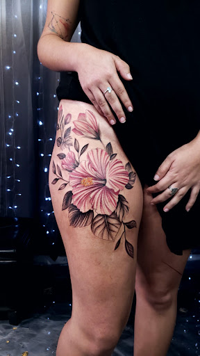 Explore peck tattoo ideas, creative tattoo ideas in Miami, available at Glitterpoop Studios
