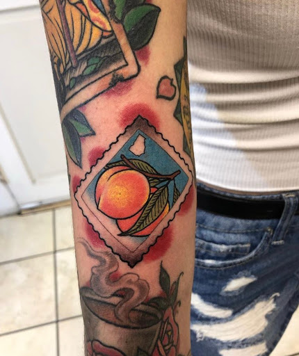 Explore calf tattoo ideas for women, creative tattoo ideas in Savannah, available at Tramp Art Studios