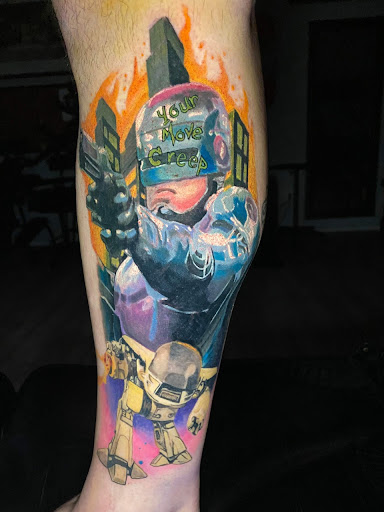 Explore semicolon tattoo ideas for men, creative tattoo ideas in Rio Vista, available at Nine Traditional Art Gallery