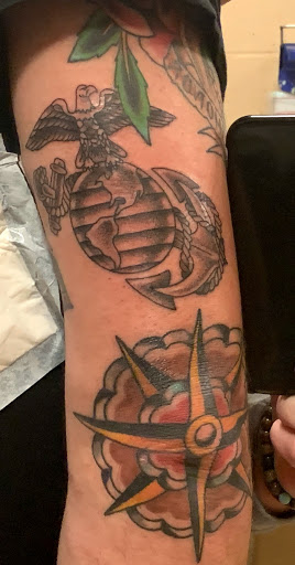 Explore ocean sleeve tattoo ideas, creative tattoo ideas in Cleveland, available at American Tattoo Studios