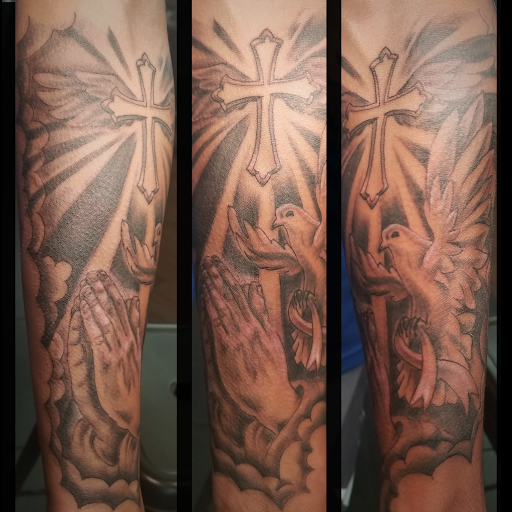 Explore skeleton hand tattoo ideas, creative tattoo ideas in Albuquerque, available at Rabbit Hole Tattoo Studio