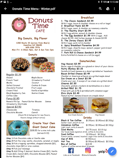 Donut Shop «Donuts Time Cafe», reviews and photos, 1280 NJ-33, Hamilton Township, NJ 08690, USA