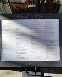 Harry's Bar à Rome menu