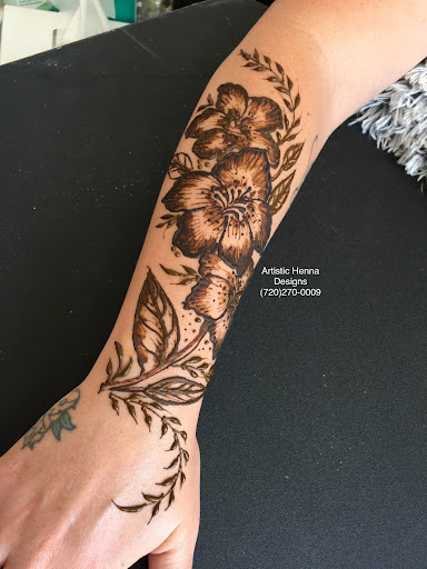 Explore tie dye tattoo ideas, creative tattoo ideas in Littleton, available at Artistic Henna Designs