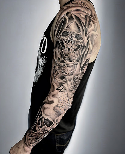 Explore flash halloween tattoo ideas, creative tattoo ideas in Huntington, available at Timeless Tattoo Gallery