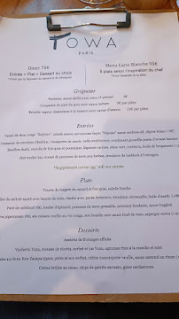 Restaurant français TOWA Restaurant à Paris - menu / carte