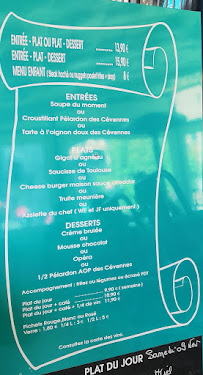 Menu / carte de Cafe Du Jardin à Val-d'Aigoual
