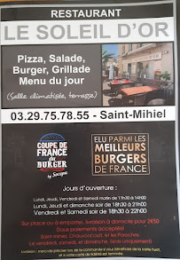 Restaurant Le soleil d'or à Saint-Mihiel (la carte)