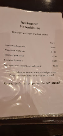 Restaurant Pistenklause Pizzeria à Nürburg (la carte)