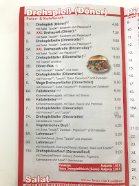Kebab Hofer Kebap Haus à Hof (le menu)