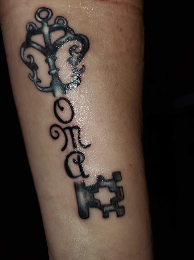 Explore tattoo ideas for son's name, creative tattoo ideas in Augusta, available at Moth & Magpie Tattoo