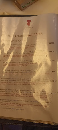 Restaurant allemand Landgasthaus Schappelstube Königsfeld à Königsfeld im Schwarzwald (le menu)