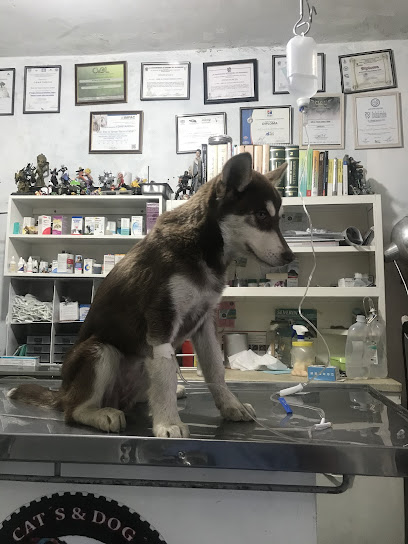 Clínica veterinaria con venta de medicamentos y accesorios para mascotas