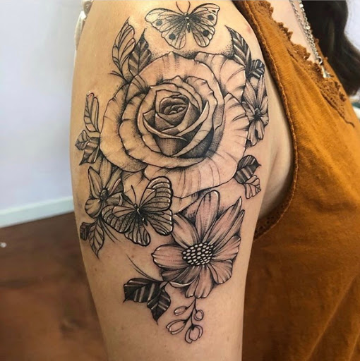 Explore mountain bike tattoo ideas, creative tattoo ideas in Aledo, available at Elevated Tattoo & Piercing