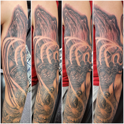 Explore till death do us part tattoo ideas, creative tattoo ideas in Sarasota, available at Z-Edge Tattoo and Body Piercing North Shop