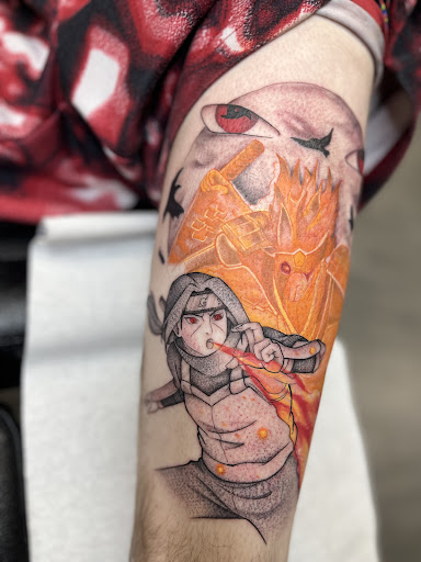 Explore deceased dog tattoo ideas, creative tattoo ideas in Hinesville, available at Venom and Virtue