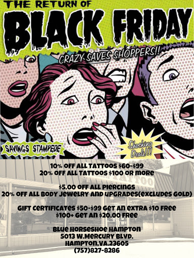 Explore good tattoo ideas for sleeves, creative tattoo ideas in Hampton, available at Blue Horseshoe Tattoo and Body Piercing