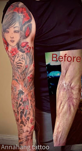 Find camping tattoo ideas for your next unique tattoo in Garden Grove at Anna Hang Tattoo