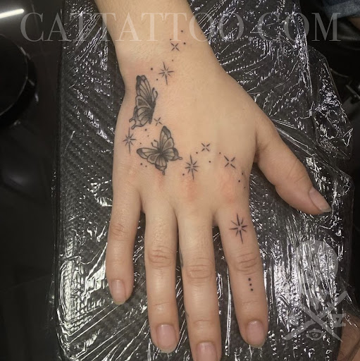 Explore sister name tattoo ideas, creative tattoo ideas in Addison, available at Cat Tattoo