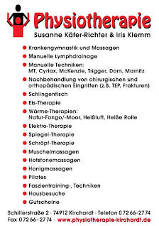 Susanne Käfer-Richter und Iris Klemm, Praxis für Physiotherapie Schillerstraße 2, 74912 Kirchardt, Deutschland