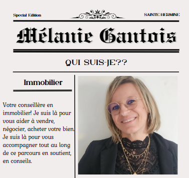 Mélanie GANTOIS conseillere en immobilier IAD à Sainte-Hermine