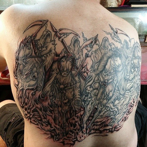 Explore men side neck cover up tattoo ideas, creative tattoo ideas in Kerhonkson, available at RedHawk Tattoos