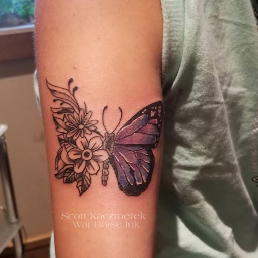 Explore mens patchwork tattoo ideas, creative tattoo ideas in Kent, available at War Horse Ink