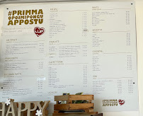 Menu du Primmaopoimiponguappostu à Arzachena