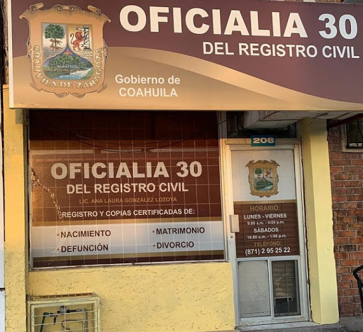 OFICIALIA 30 DEL REGISTRO CIVIL