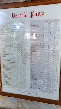 Menu / carte de Trattoria Pizzeria Vecchia Pavia à Pavia