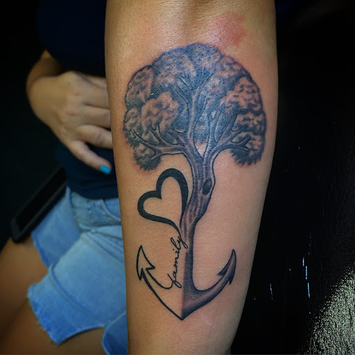 Explore mens tattoo ideas leg, creative tattoo ideas in Passaic, available at District 36 Tattoo Parlor