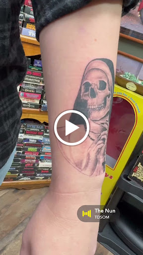 Explore left arm sleeve tattoo ideas, creative tattoo ideas in Vincennes, available at Silver Owl Tattoo