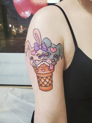 Explore tattoo scar cover up ideas, creative tattoo ideas in Kansas City, available at Grimm Tattoo and Bert Grimm Museum