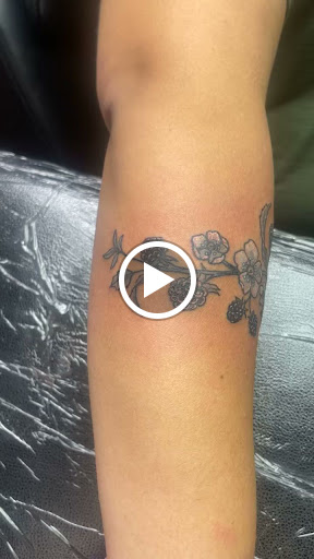 Explore black and grey sleeve tattoo ideas, creative tattoo ideas in Clintonville, available at Honey Heart Tattoo