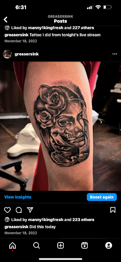 Explore female hip tattoo ideas, creative tattoo ideas in Medina, available at Greasers Ink