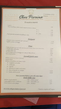 Menu du Chez Pierina à Chamois