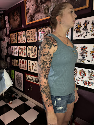 Explore family arm sleeve tattoo ideas, creative tattoo ideas in Georgetown, available at Iron Rite Tattoo South
