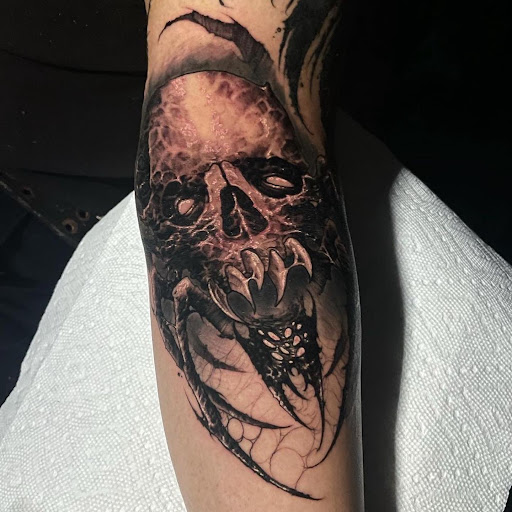 Explore patchwork tattoo ideas male, creative tattoo ideas in Upland, available at Golden Triangle Art Studio