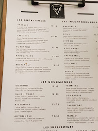 Pizzeria Chez Gab à Nantes (le menu)