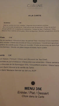 CABANE à Nanterre menu