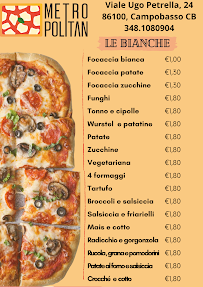 Menu / carte de Metropolitan Pizzeria al Taglio à Campobasso