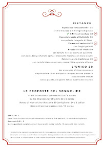 Menu du Trattoria La Rosa 1908 à Sant'Agostino