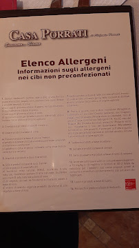 Menu / carte de Agriturismo Ristorante Vineria Porrati à Cuccaro Monferrato
