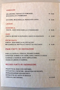 Menu / carte de Anema e Core à Bellaria - Igea Marina