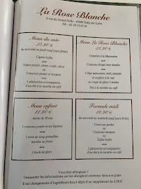 Menu du La Rose Blanche à Sully-sur-Loire