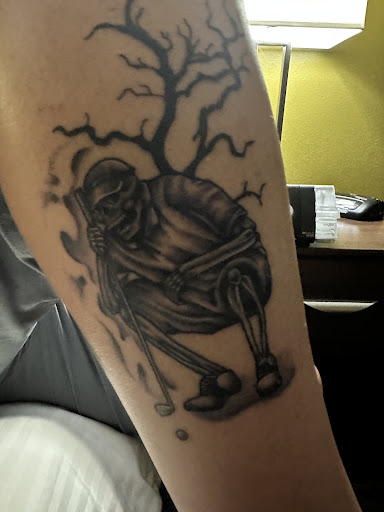 Explore tattoo ideas for men's shoulders, creative tattoo ideas in Meridian, available at Creative Pain Tattoo Studio