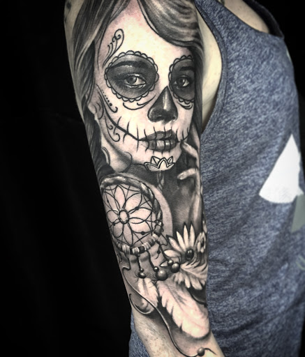 Explore cover up shoulder tattoo ideas, creative tattoo ideas in Amarillo, available at Puppeteer Ink Tattoo Studio