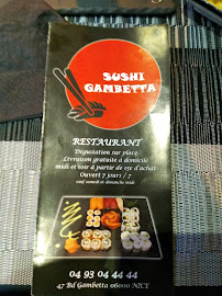 Restaurant de sushis Sushi Gambetta à Nice (le menu)