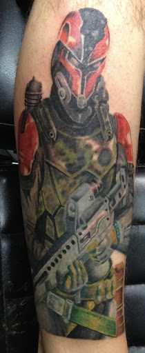 Explore chainsaw tattoo ideas, creative tattoo ideas in Atoka, available at Hard Luck 13 Tattoo Studio